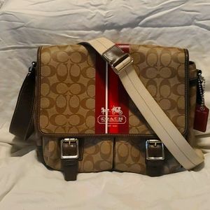 Coach signature coated canvas messenger bag